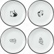 Cute Cartoon Gentleman and Dot Cat Ceramic Seasoning Dishes Sauce Dish Sushi Dipping Bowl Appetizer Plates Tea Bag Holder Serving Dish for Kitchen 5 Inch, Set of 4